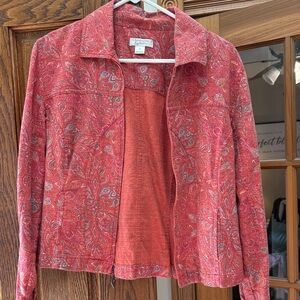Christopher & Banks Red Paisley Suit Jacket